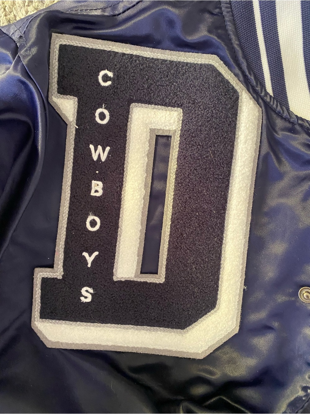 Dallas Cowboys Navy Blue Varsity Jacket - Picture 10 of 13